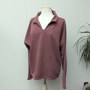 Vintage Burgandy Collared Sweater By Hours Size L